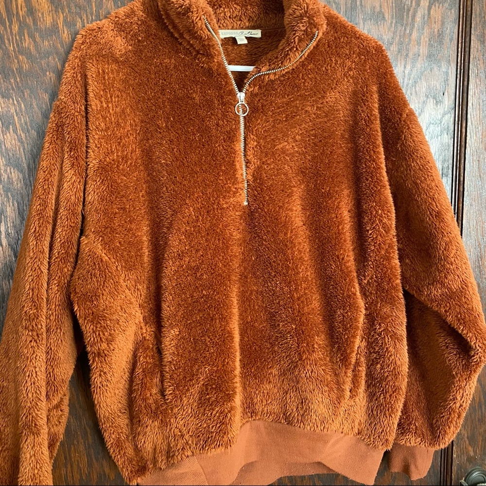 Fuzzy Half Zip Sweatshirt
